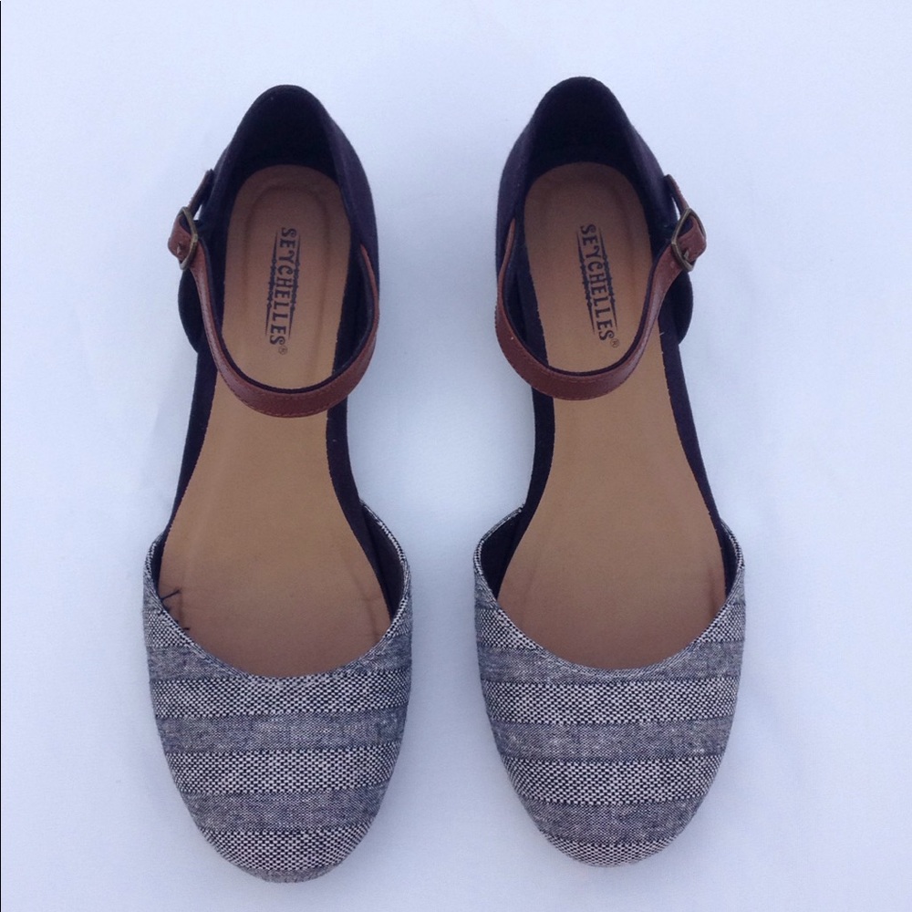 Seychelles Two Tone Canvas Mini Wedges